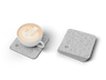 Puodelių padėkliukai ERGONIX CupPad, 4 vnt., 9,5 × 9,5 cm, šviesiai pilki