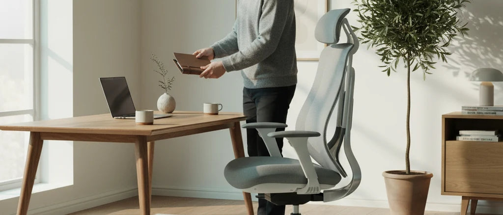 Namų biuras su ergonomiška kėde